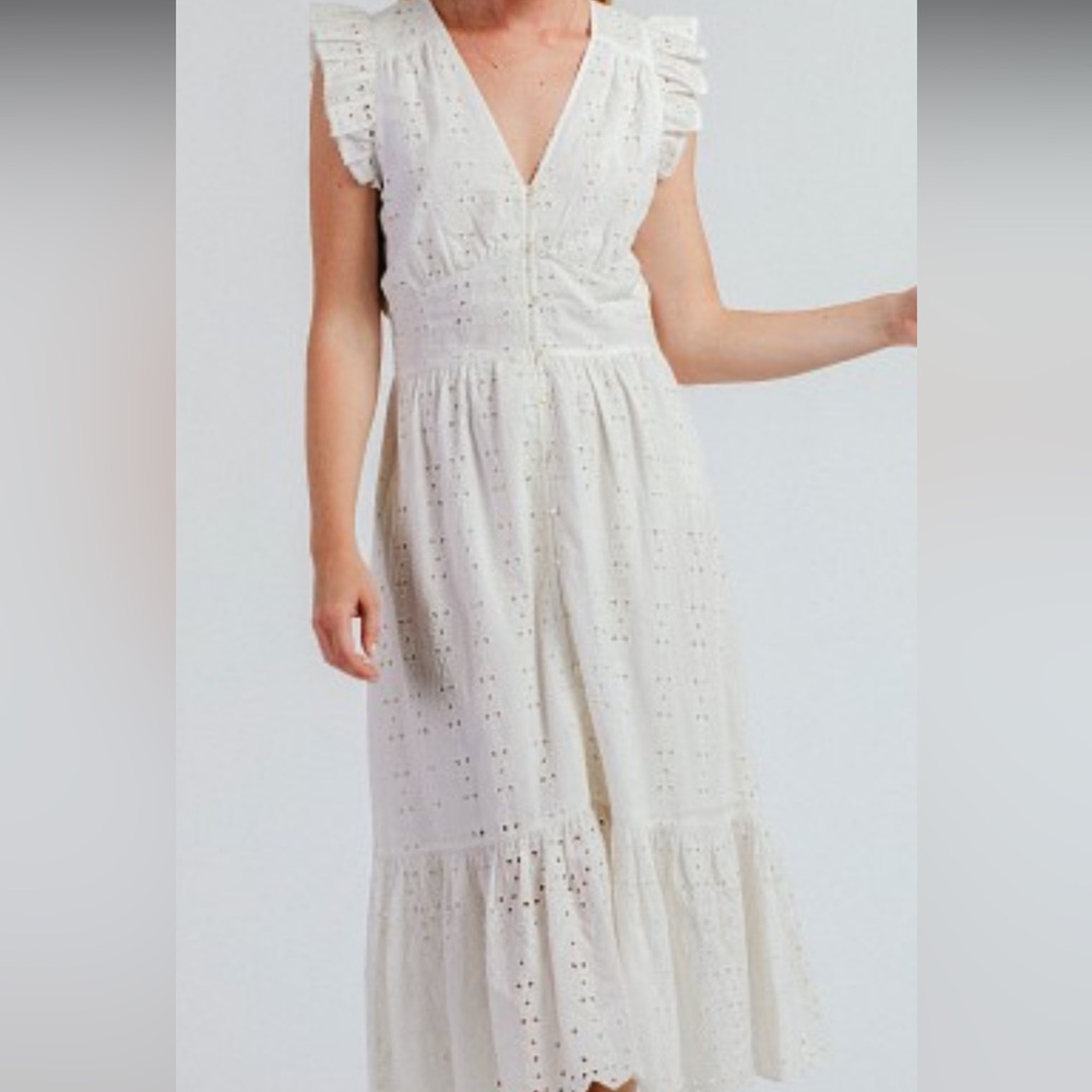 Cleobella Briella Midi Dress Ivory Eyelet